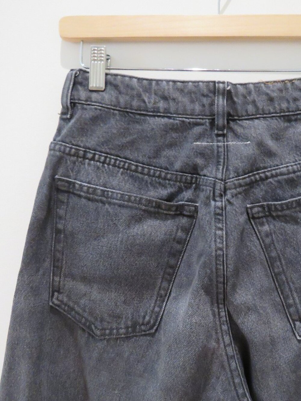 MM6 MAISON MARGIELA Gray Raw Edge Wide Leg Jeans Size 29 Avant Garde Minimalist - Picture 11 of 14